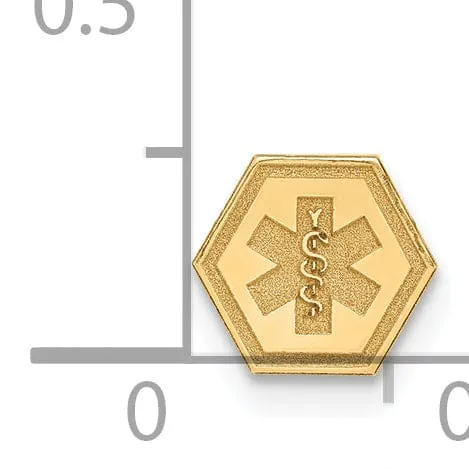 14k Yellow Gold Small Medical ID Emblem Pendant