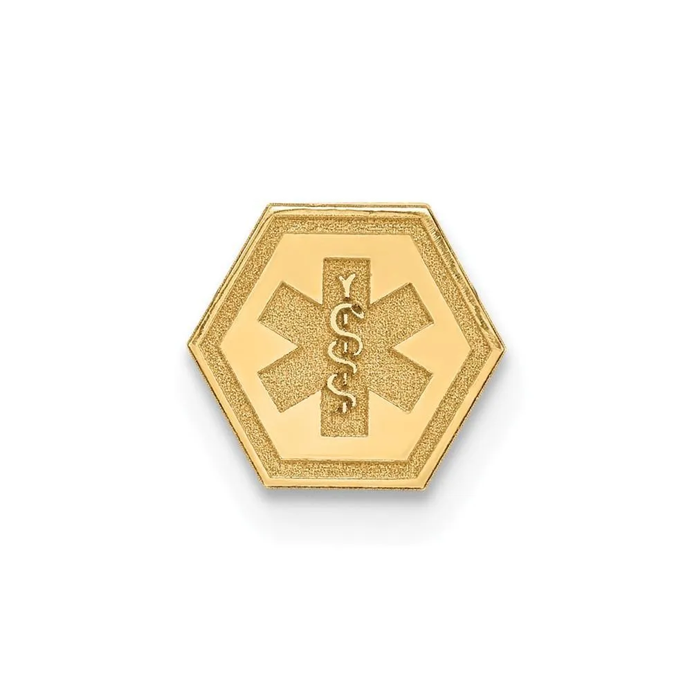 14k Yellow Gold Small Medical ID Emblem Pendant