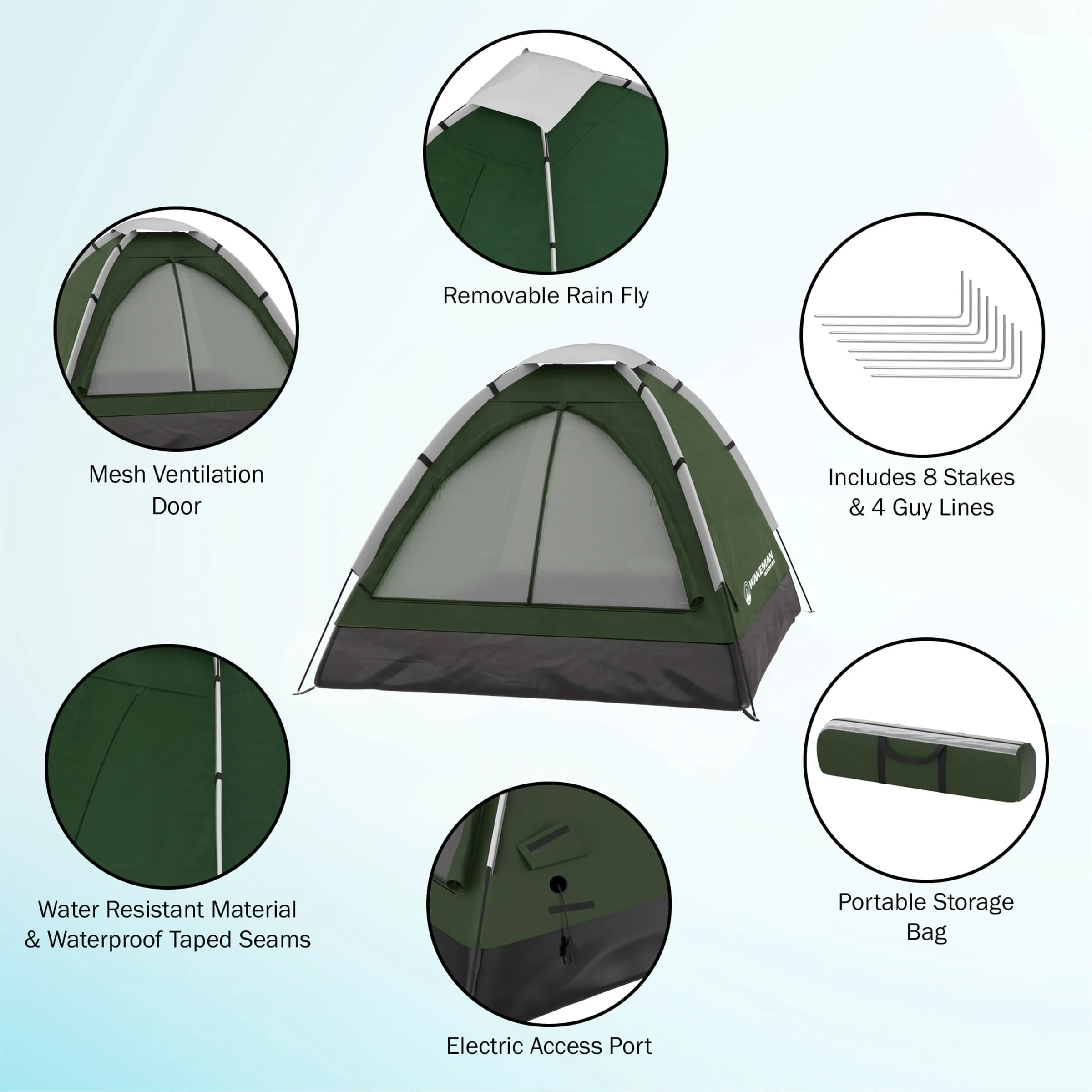 2-Person Dome Tent- Rain Fly & Carry Bag- Easy Set Up-Great !  2023