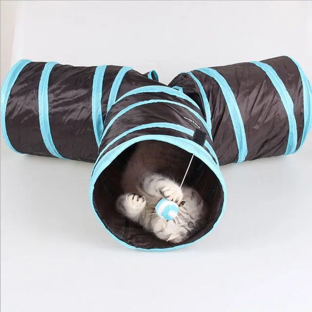 3 WAY Y Shape Foldable Pet Puppy cat play pet play house Animal Cat Kitten Play Toy Exercise Tunnel Cave Cat Toys cat tunnel