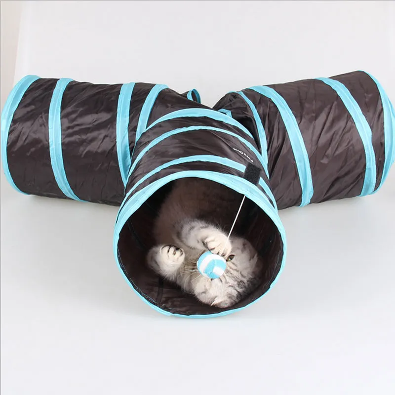 3 WAY Y Shape Foldable Pet Puppy cat play pet play house Animal Cat Kitten Play Toy Exercise Tunnel Cave Cat Toys cat tunnel