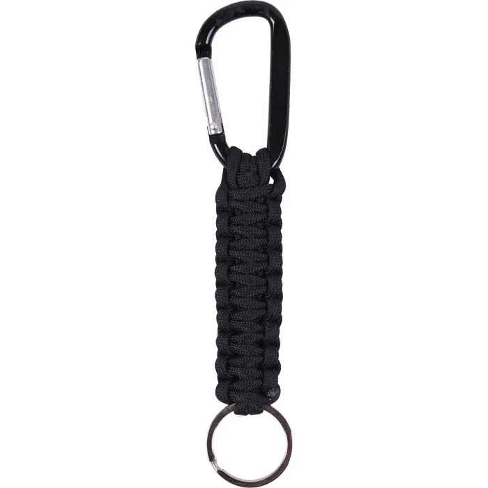 Black - Tactical Survival Paracord Carabiner Key Chain