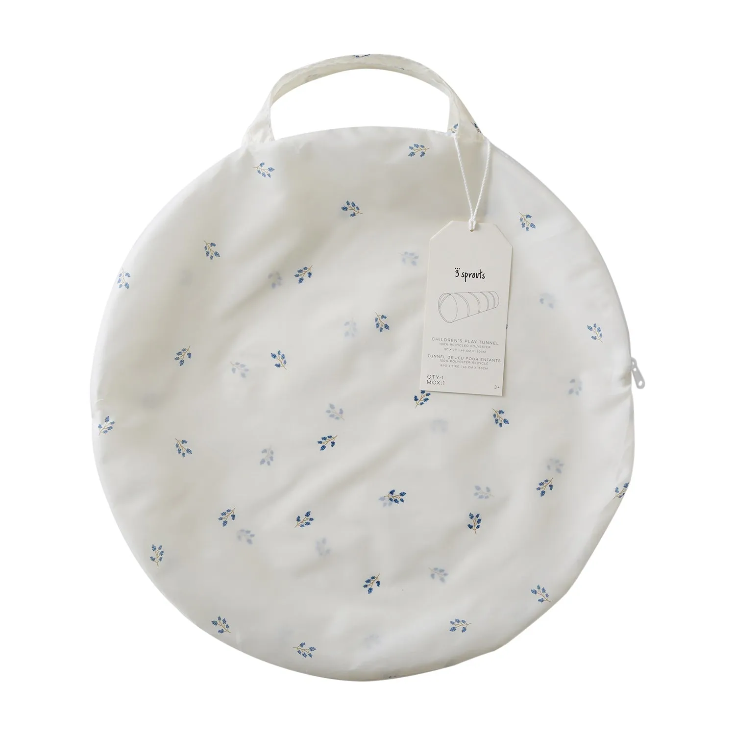 blueberry ivory recycled fabric play tunnel