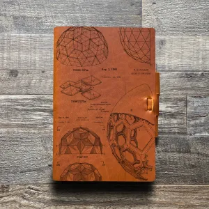 Bucky Ball - Geodesic - Pre-Engraved - Refillable Leather Journals