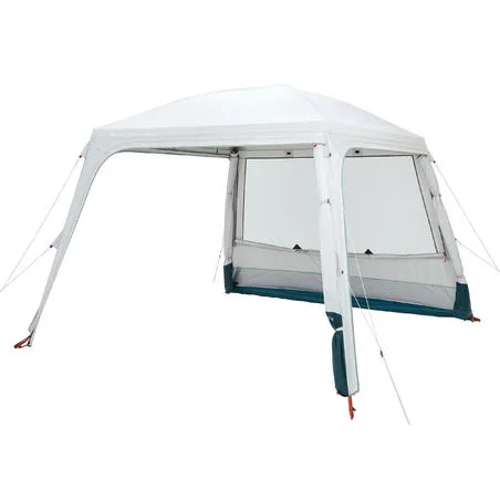 Camping living room with poles arpenaz base fresh 10-person