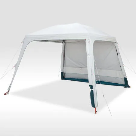 Camping living room with poles arpenaz base fresh 10-person