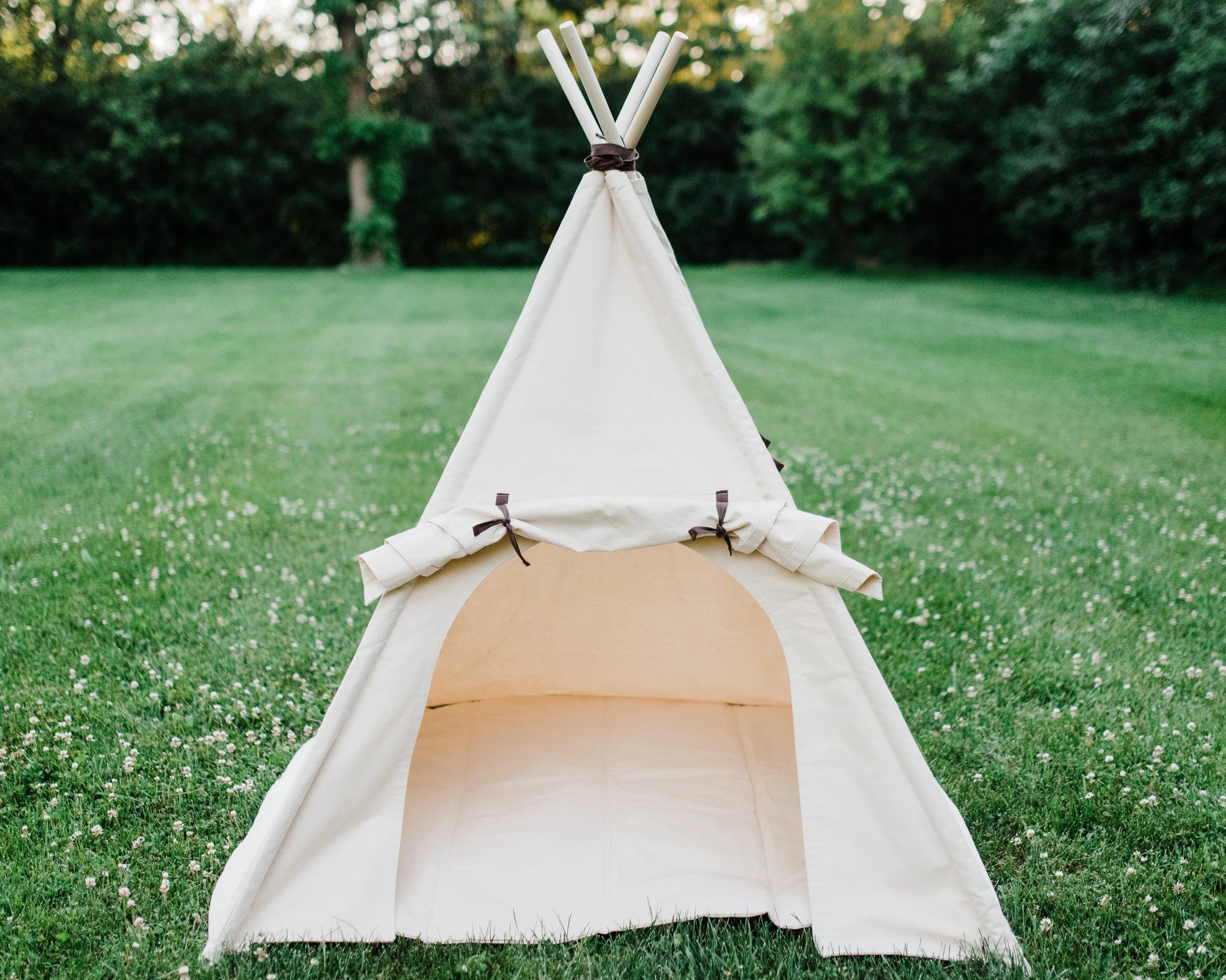 Canvas Kids Tent, Unique Roll Up Door, Childrens Play Tepee, Includes window