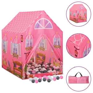 Children Play Tent with 250 Balls Pink 69x94x104 cm