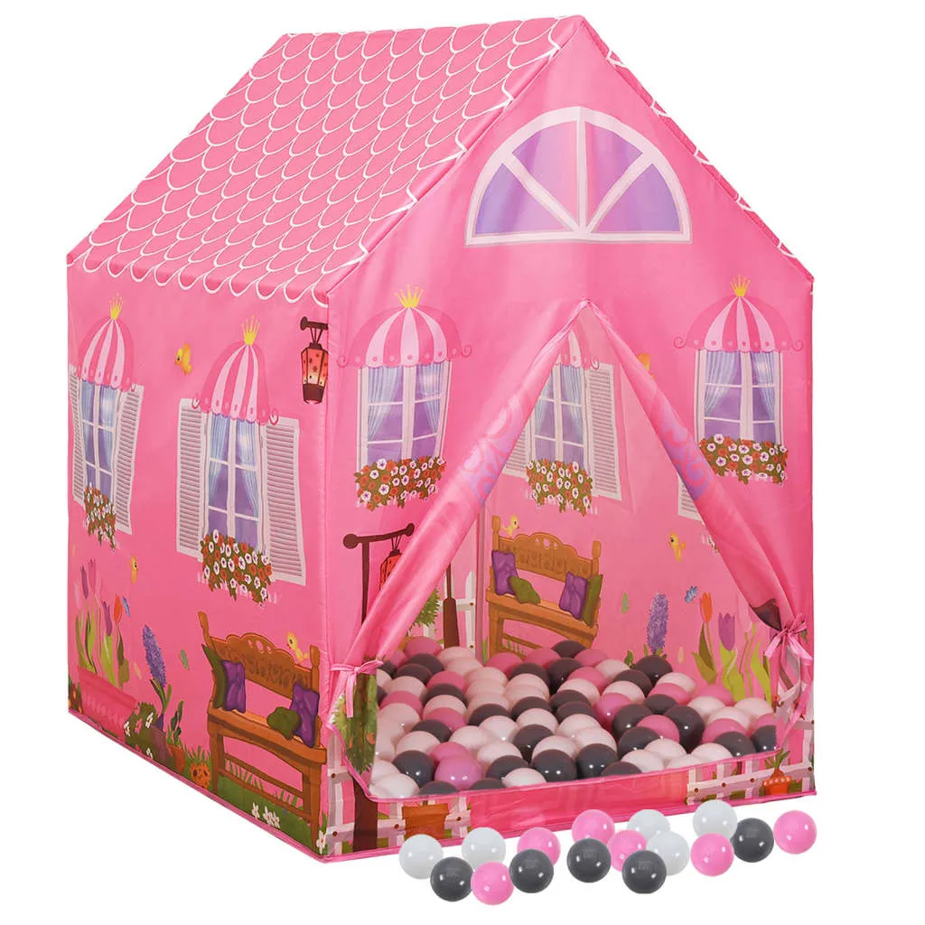 Children Play Tent with 250 Balls Pink 69x94x104 cm