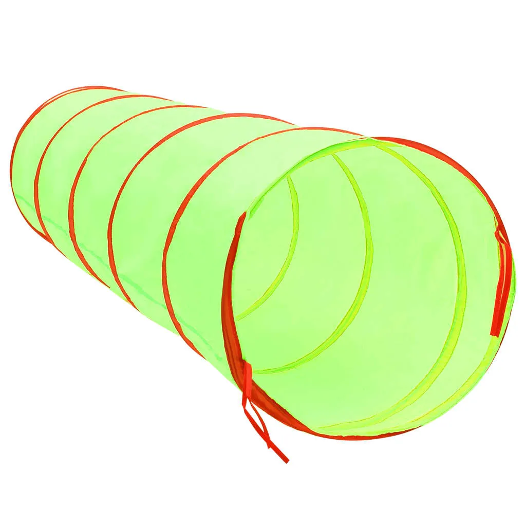 Children Play Tunnel with 250 Balls Green 175 cm Polyester