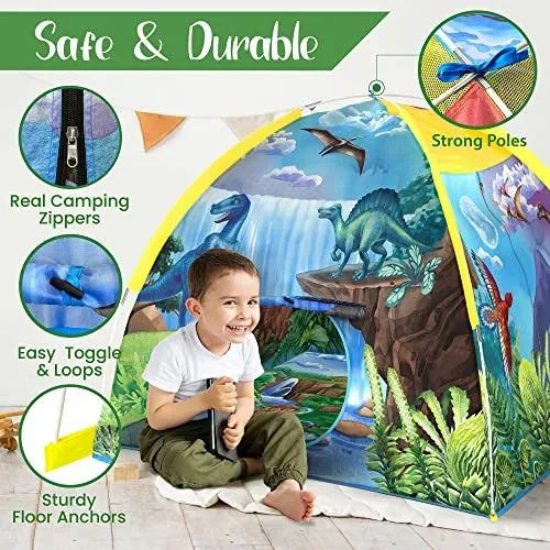 Dino Super Dome with Roar Button, Dinosaur Toys and LED Lights - Epic Dinosaur Tent, Kids Tent Indoor & Outdoor, Tent for Kids, Kids Play Tent, Pop Up Tents for Kids, Play House for Boys & Girls