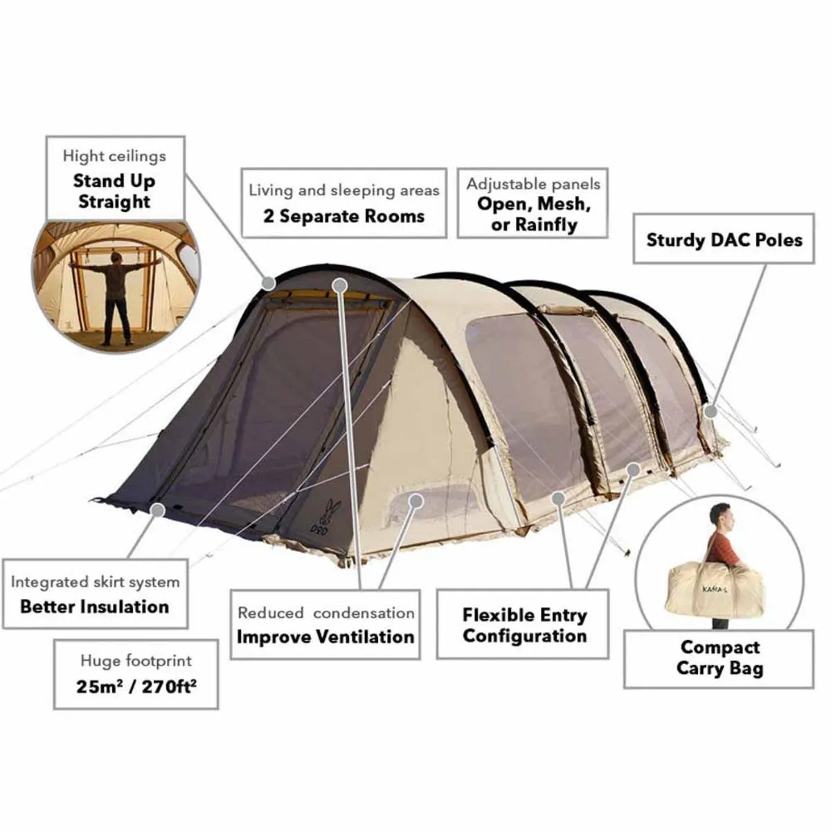 DOD Outdoors Kamaboko Super Tent - Large/Tan