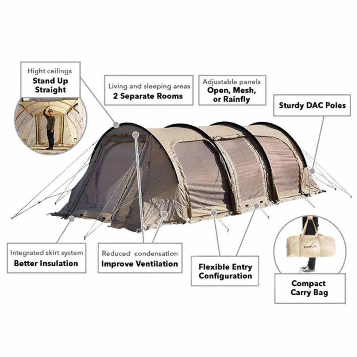 DOD Outdoors Kamaboko Super Tent - Medium/Tan