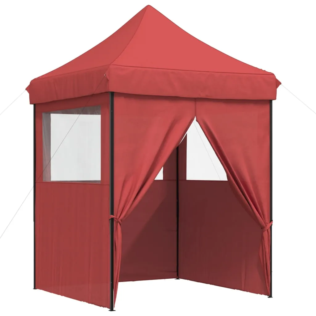 Foldable Party Tent Pop-Up with 4 Sidewalls Burgundy