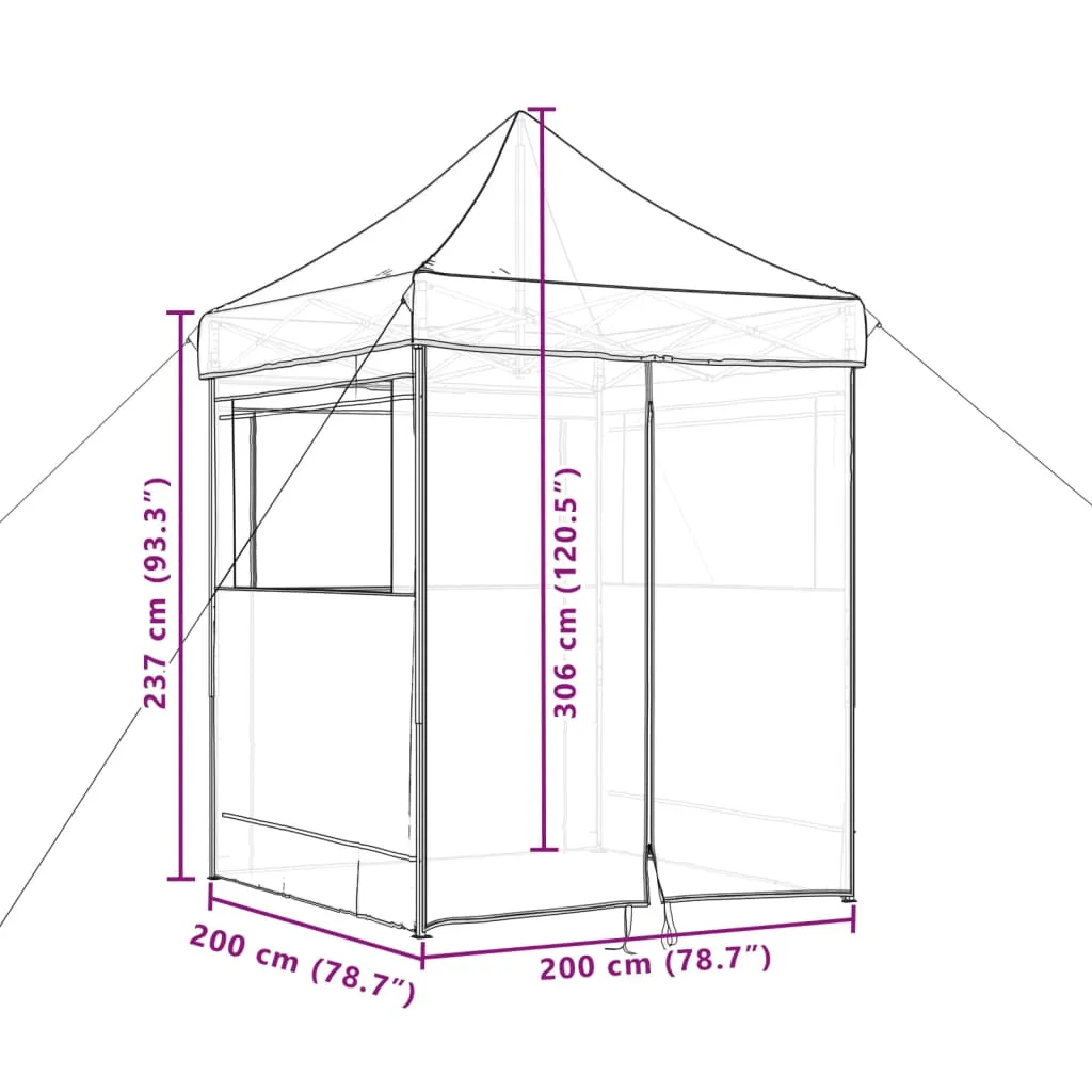 Foldable Party Tent Pop-Up with 4 Sidewalls Burgundy