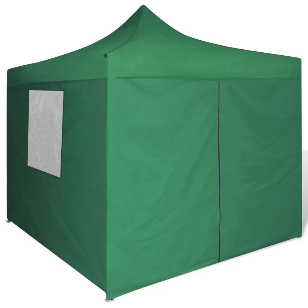 Foldable Tent 3x3 m with 4 Walls Green