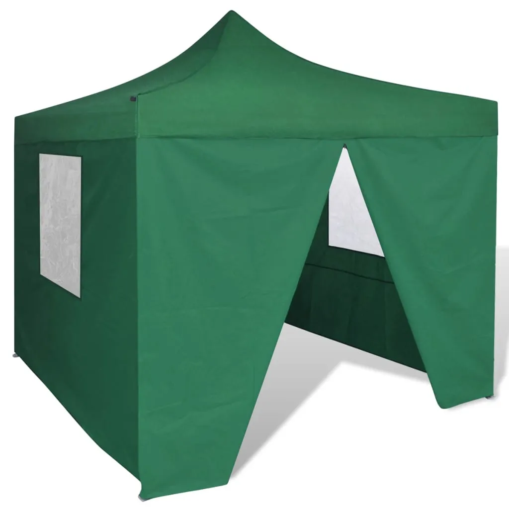 Foldable Tent 3x3 m with 4 Walls Green