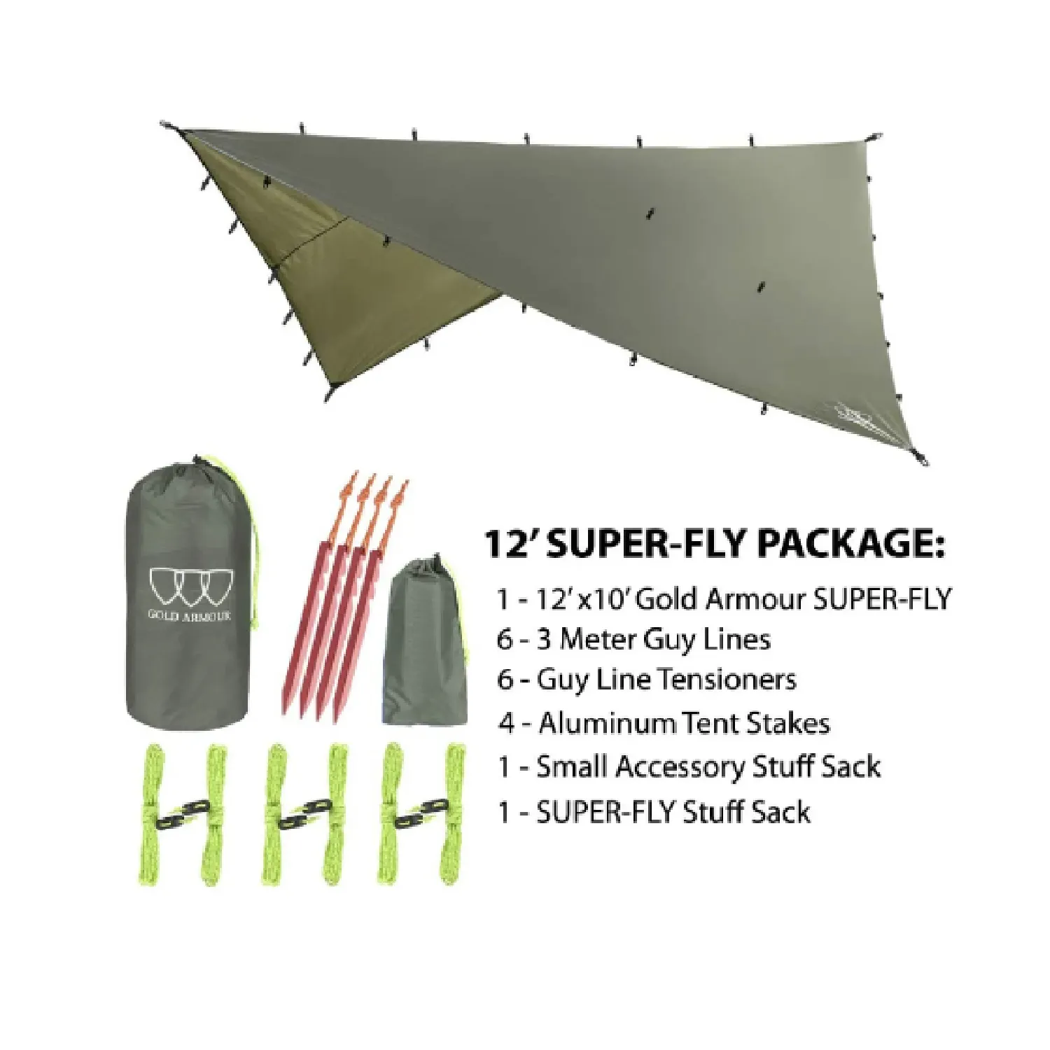 Gold Armour Rainfly Tarp Hammock Premium | Rain Fly Cover Waterproof Ultralight