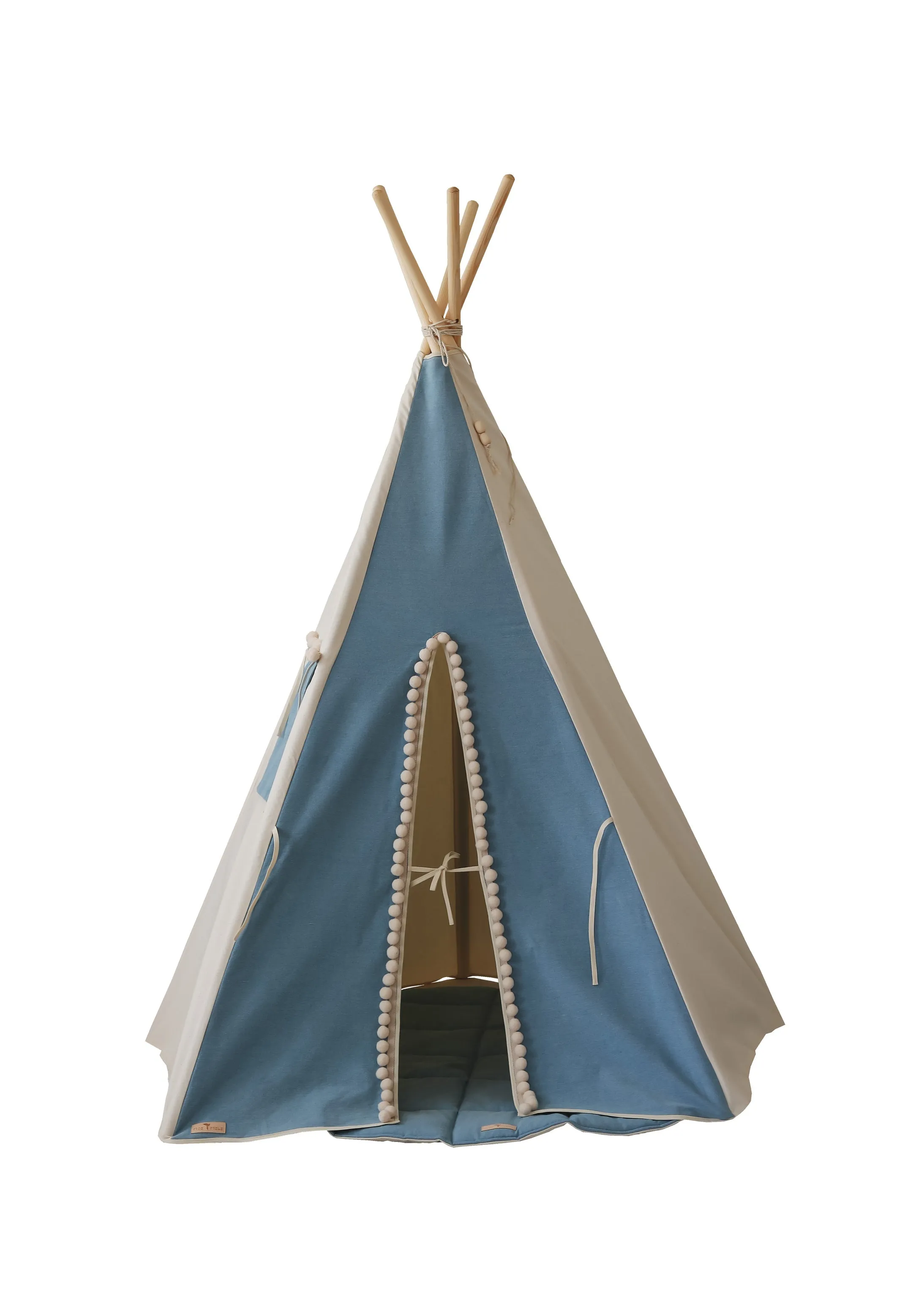 Jeans Teepee Tent With Pompoms