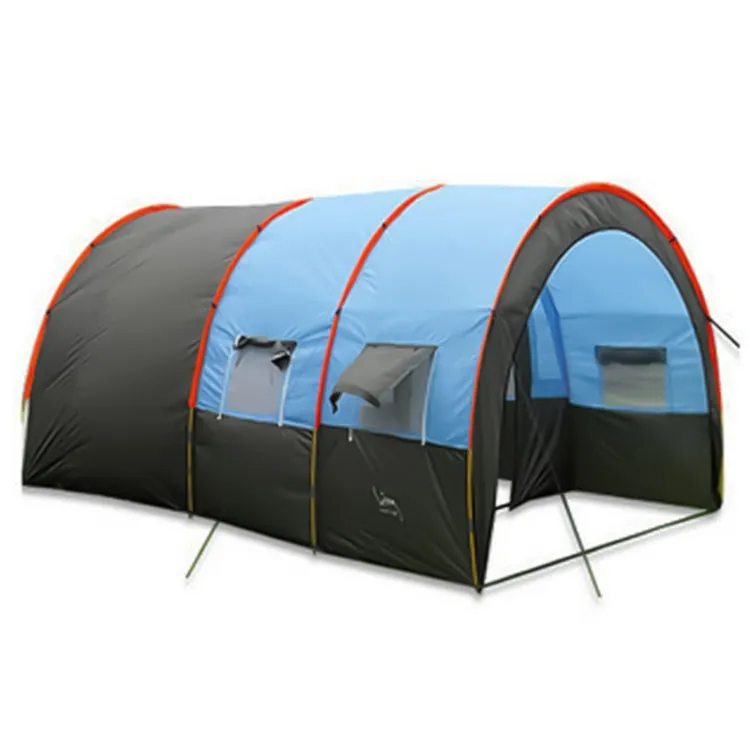 KLM-3017 Ultralarge 5-8 Person Double Layer Waterproof Group Camping Tunnel Tent