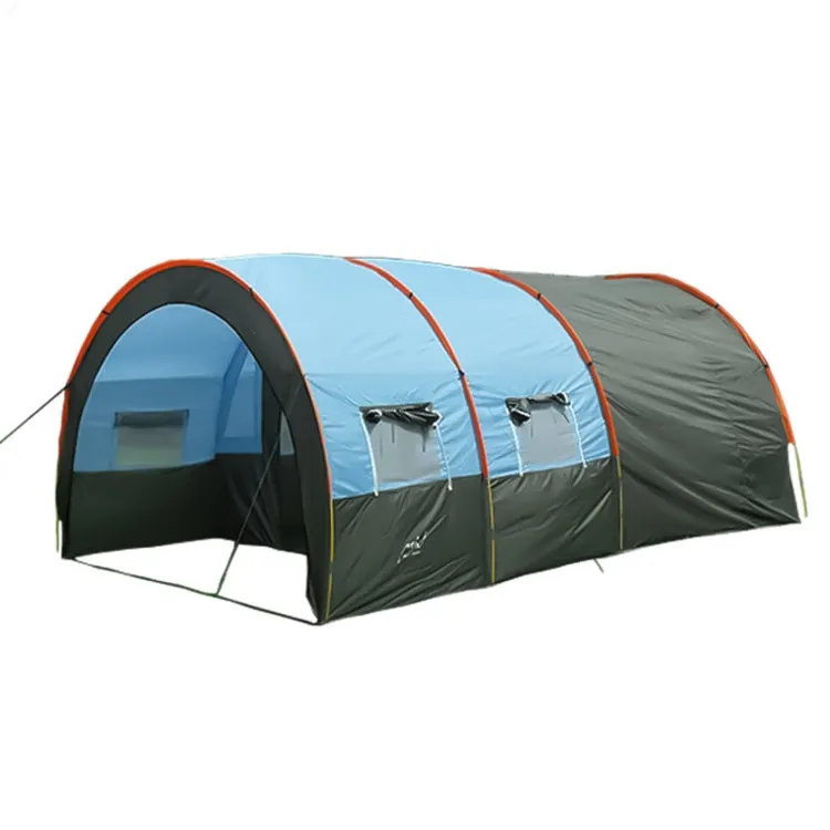 KLM-3017 Ultralarge 5-8 Person Double Layer Waterproof Group Camping Tunnel Tent