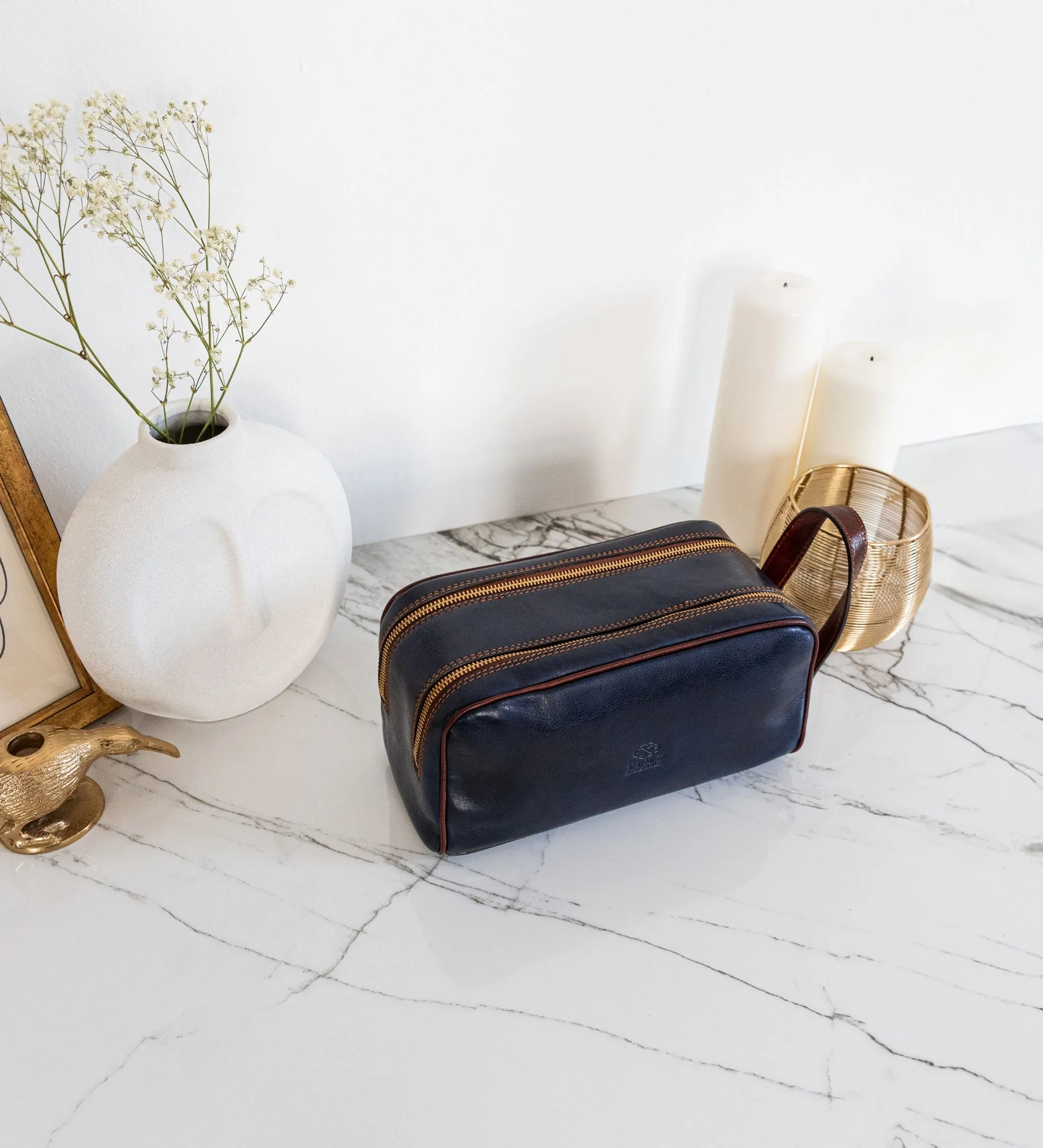 Leather Cosmetic Bag Dopp Kit - All the Kings Men