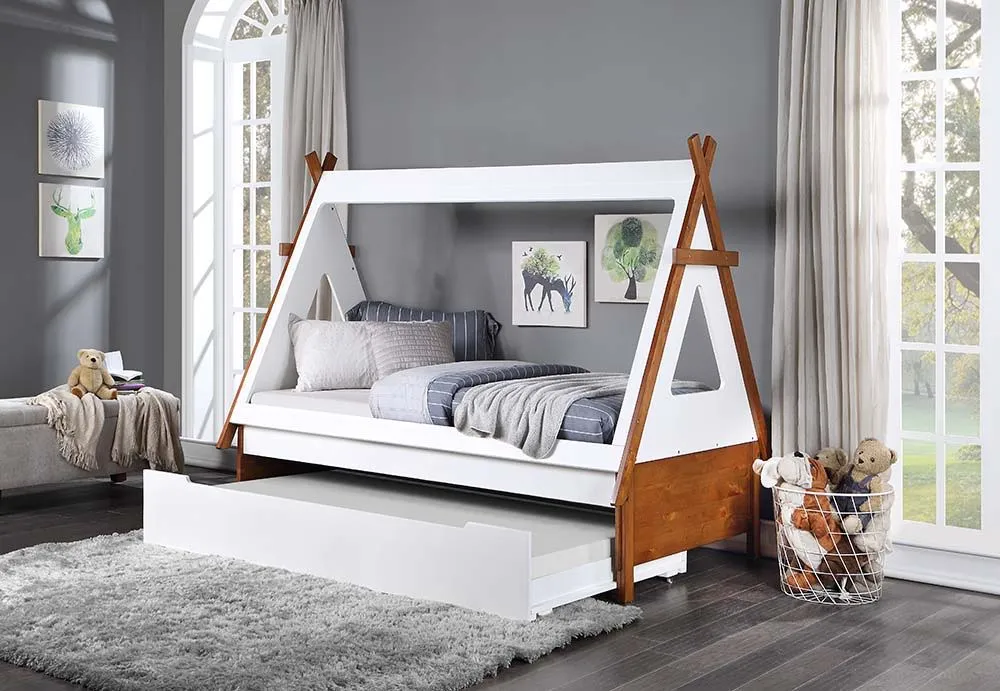 Loreen - Twin Bed - Oak & White Finish