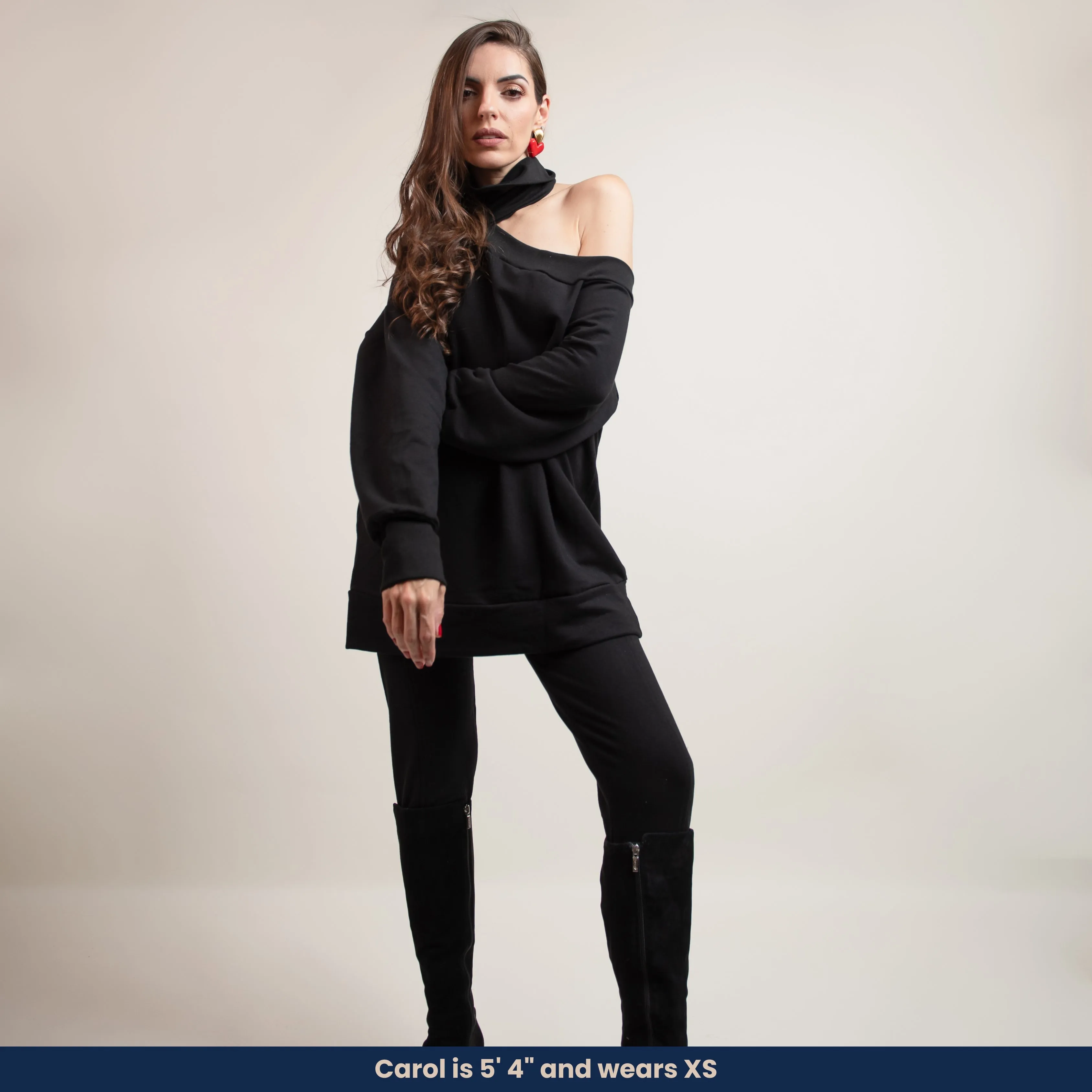 Mel - Soft Fleece Off-Shoulder Top