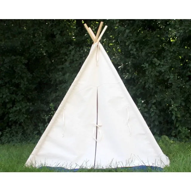 Natural Canvas Teepee Tent, Can Include A Window, Two Sizes Available