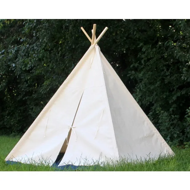 Natural Canvas Teepee Tent, Can Include A Window, Two Sizes Available