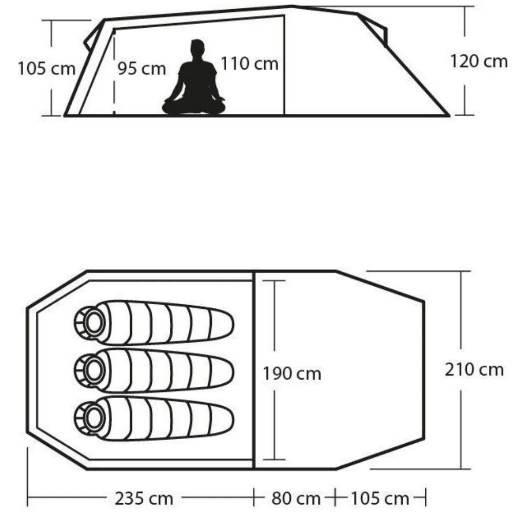 Naturehike Opalus Tunnel Tent for 3 People 20D 2,98 kg