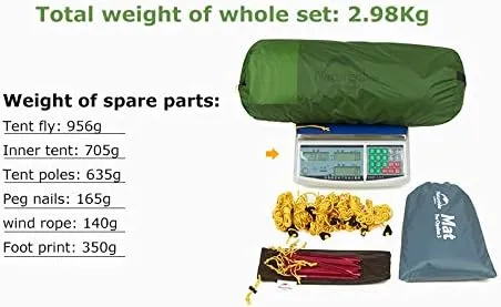 Naturehike Opalus Tunnel Tent for 3 People 20D 2,98 kg