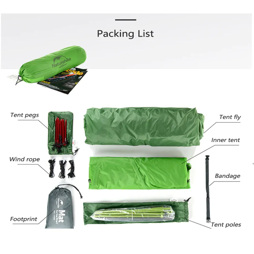 Naturehike Star River 2 Ultralight 2 Person Backpacking Tent   Mats