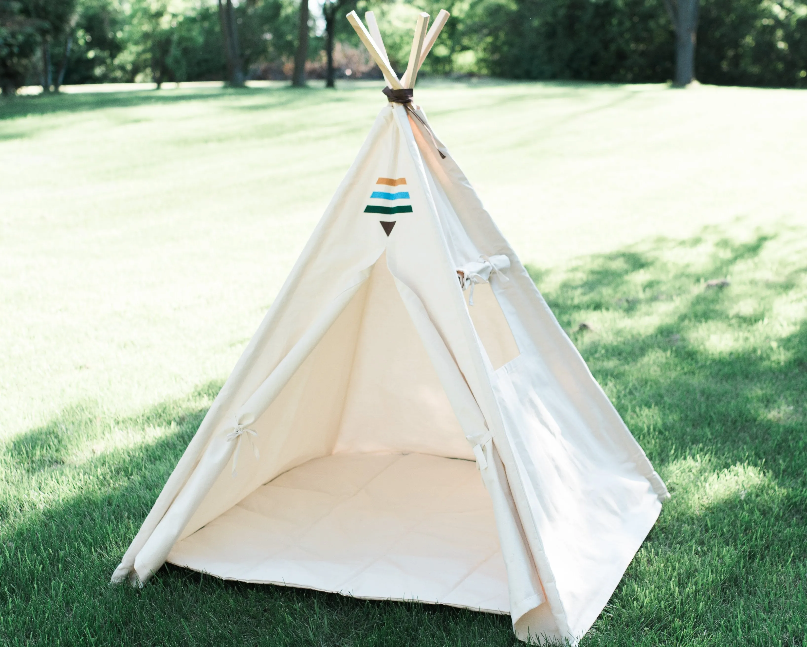 Organic Canvas Kids Tent, Tribal Boho Teepee Childrens Tepee Playhouse, Four Sizes