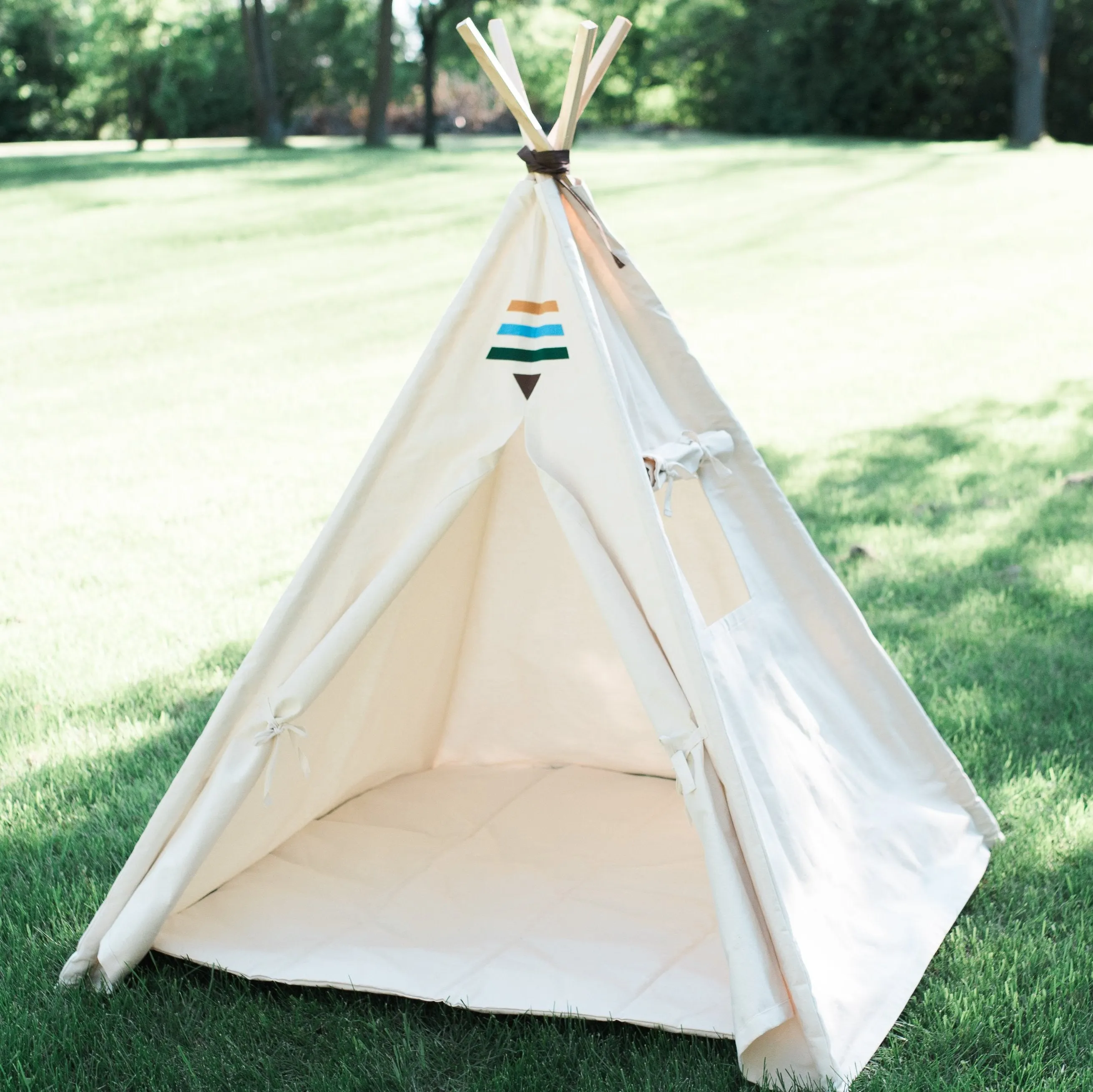 Organic Canvas Kids Tent, Tribal Boho Teepee Childrens Tepee Playhouse, Four Sizes