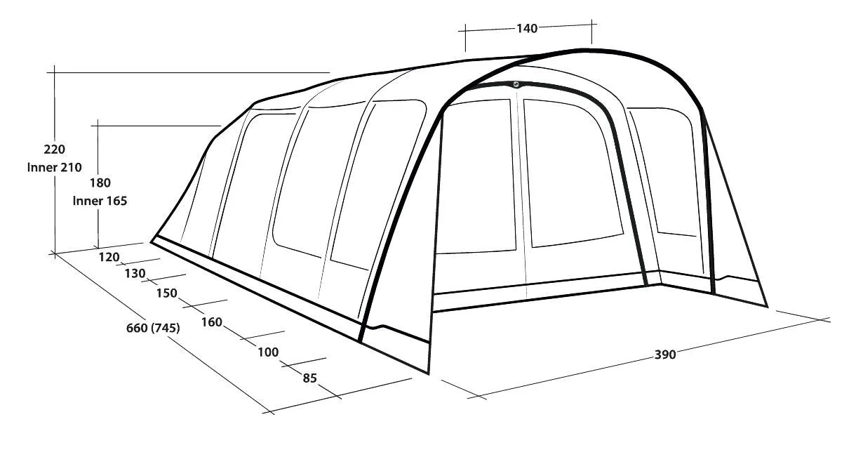 Outwell Hayward Lake 6 Air TC Tent (2024)