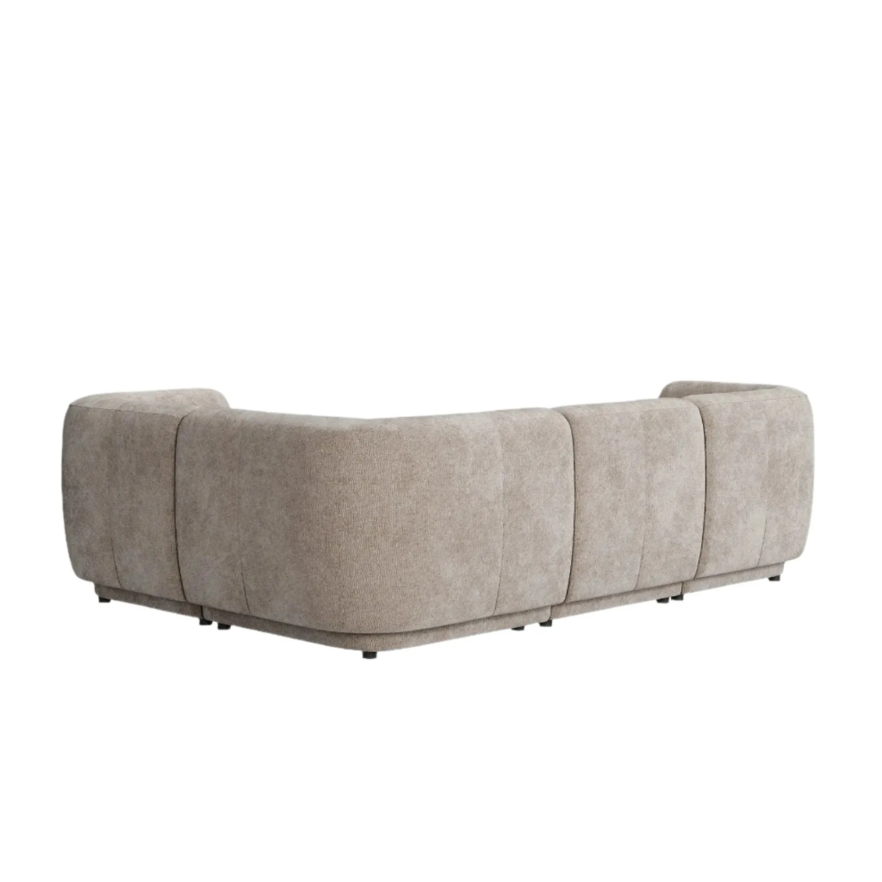 Plum RHF Chaise Sofa - City Almond