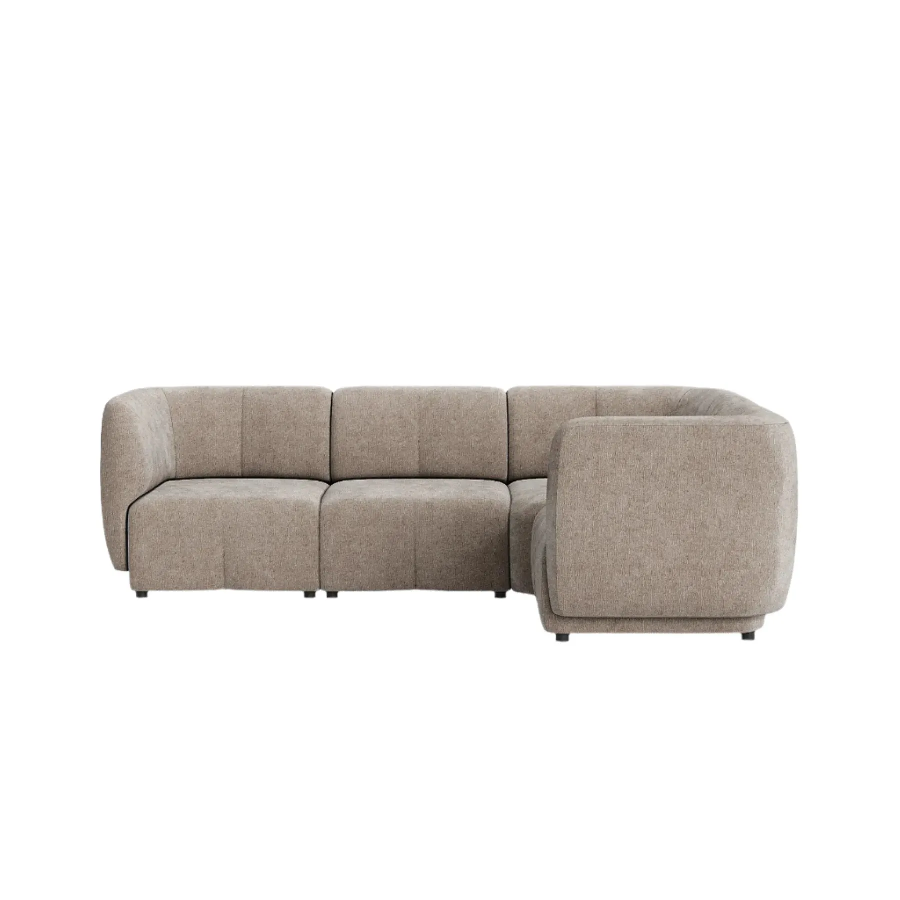 Plum RHF Chaise Sofa - City Almond