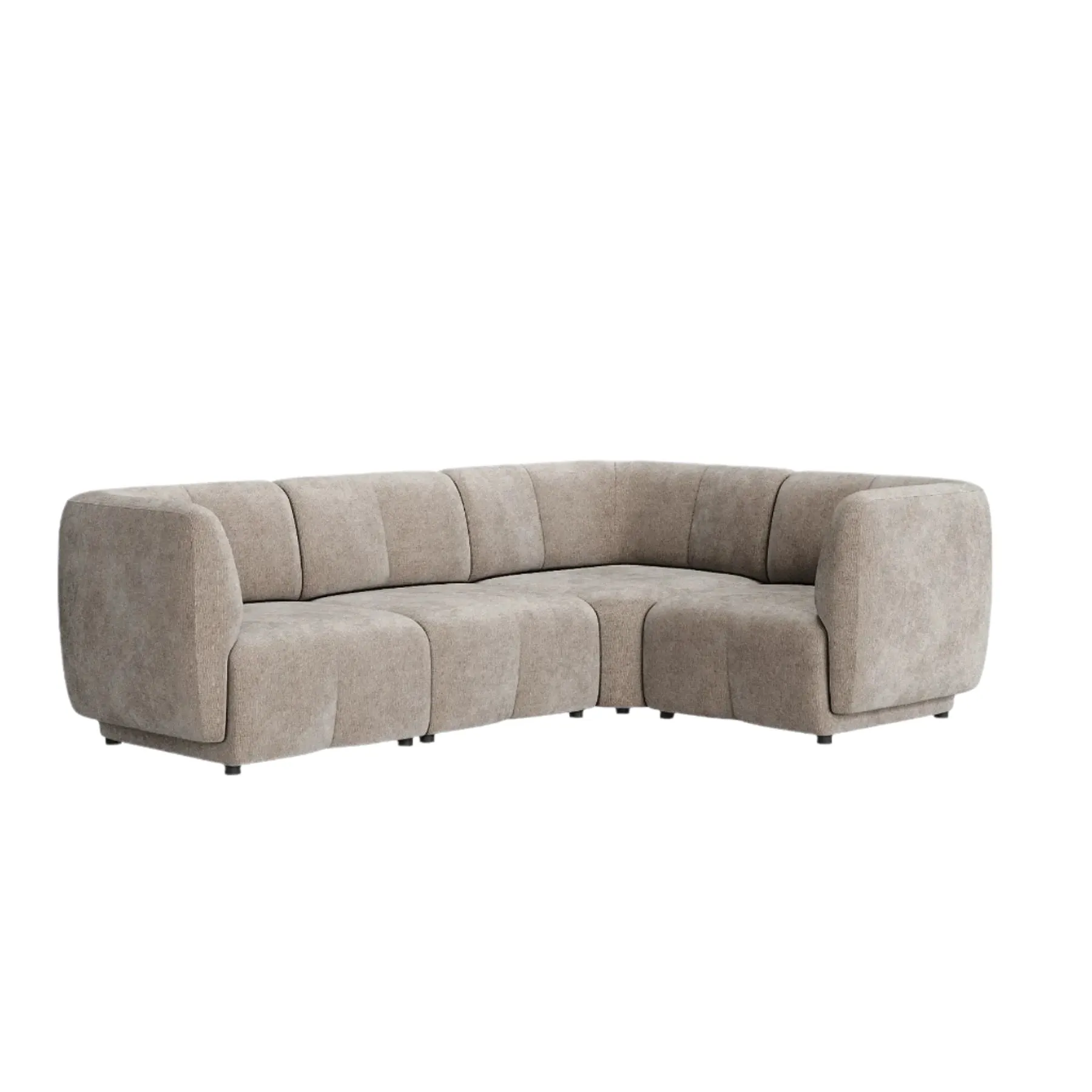 Plum RHF Chaise Sofa - City Almond