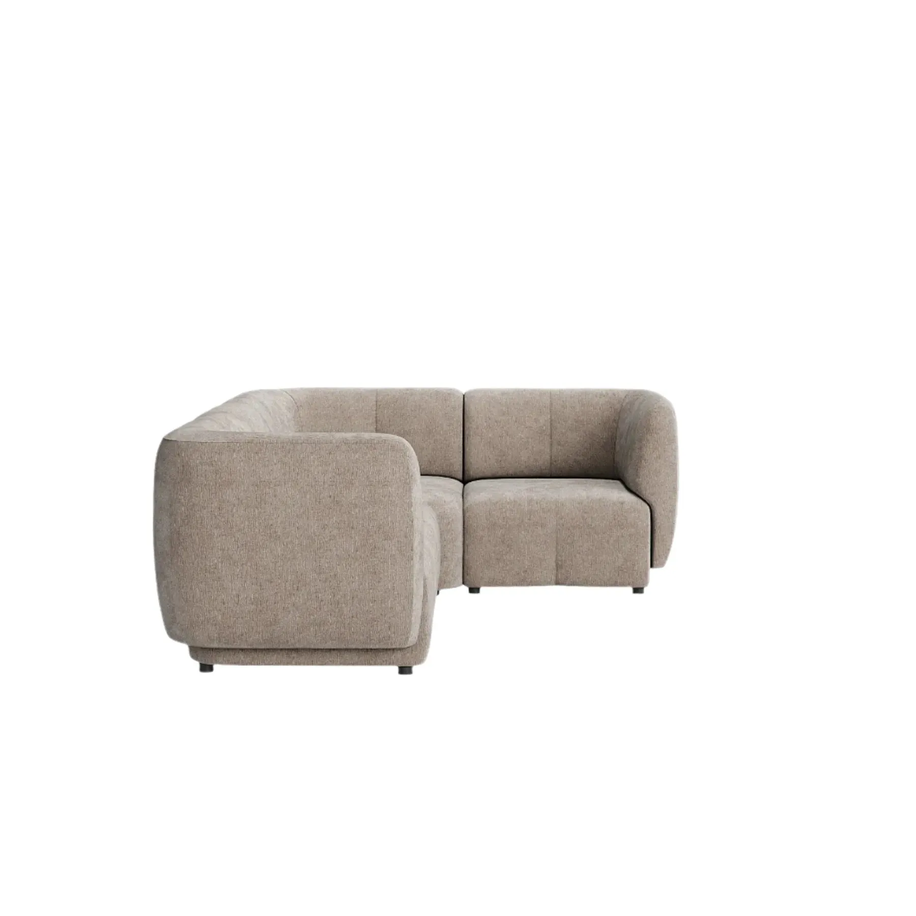 Plum RHF Chaise Sofa - City Almond