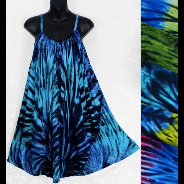 Polychromatic Tie-Dye Parachute Dress