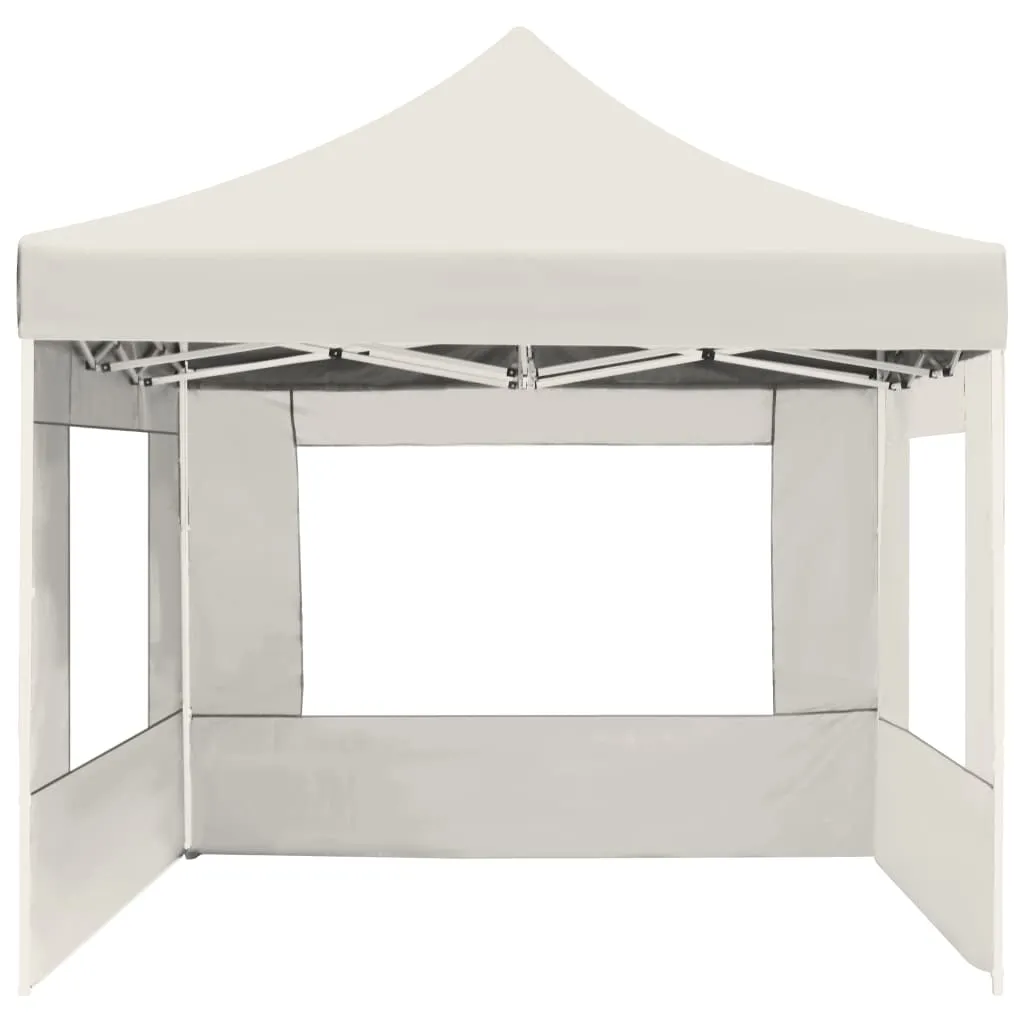 Professional Folding Party Tent with Walls Aluminium 4.5x3 m Cream