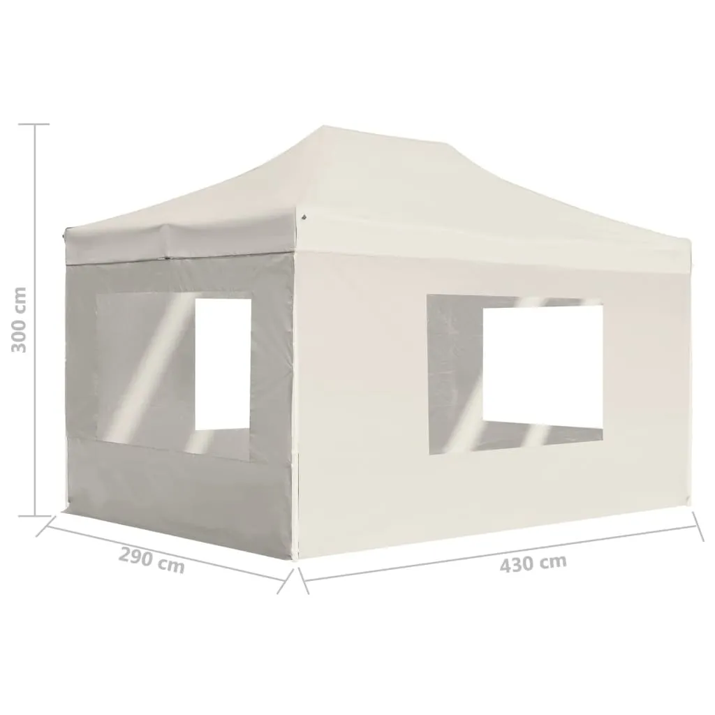 Professional Folding Party Tent with Walls Aluminium 4.5x3 m Cream