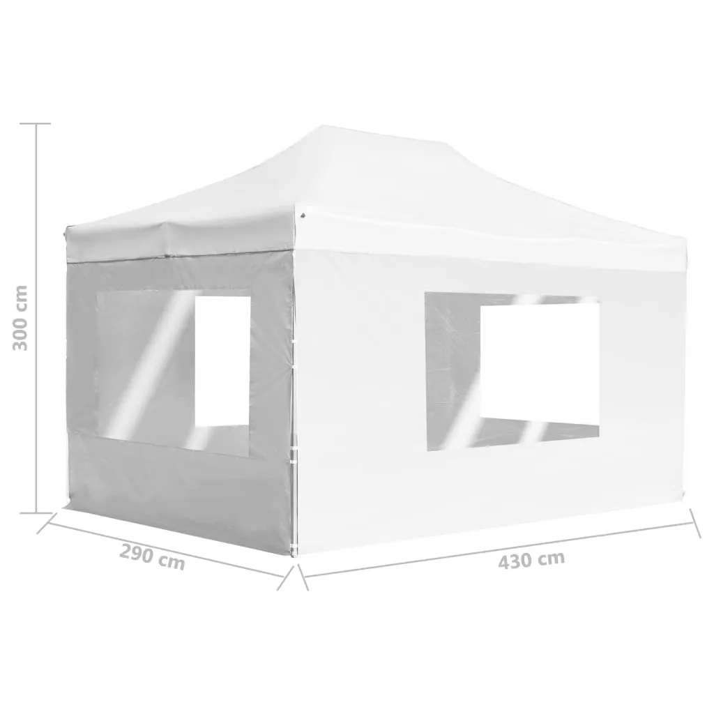 Professional Folding Party Tent with Walls Aluminium 4.5x3 m White