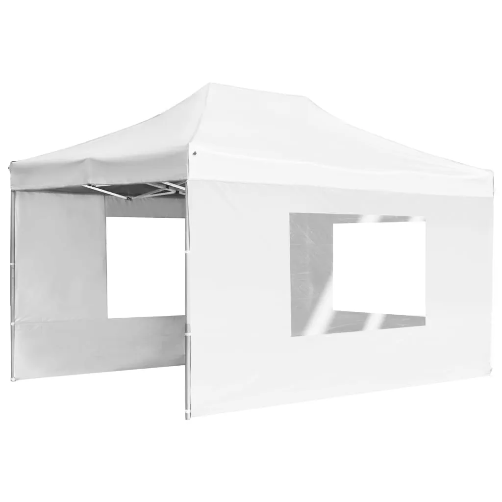 Professional Folding Party Tent with Walls Aluminium 4.5x3 m White