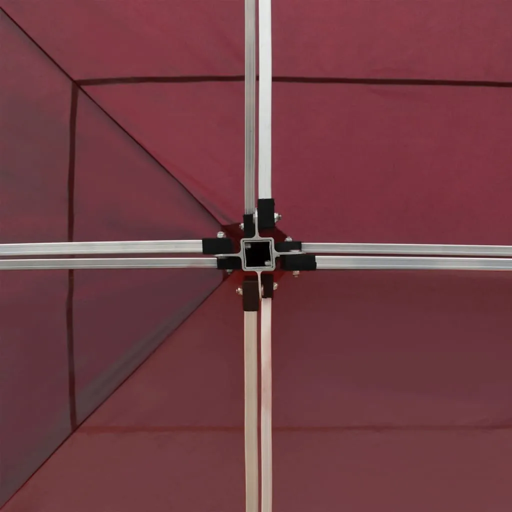 Professional Folding Party Tent with Walls Aluminium 6x3 m Wine Red