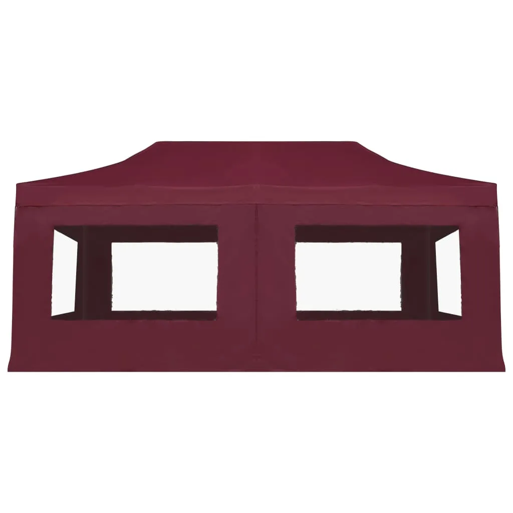 Professional Folding Party Tent with Walls Aluminium 6x3 m Wine Red