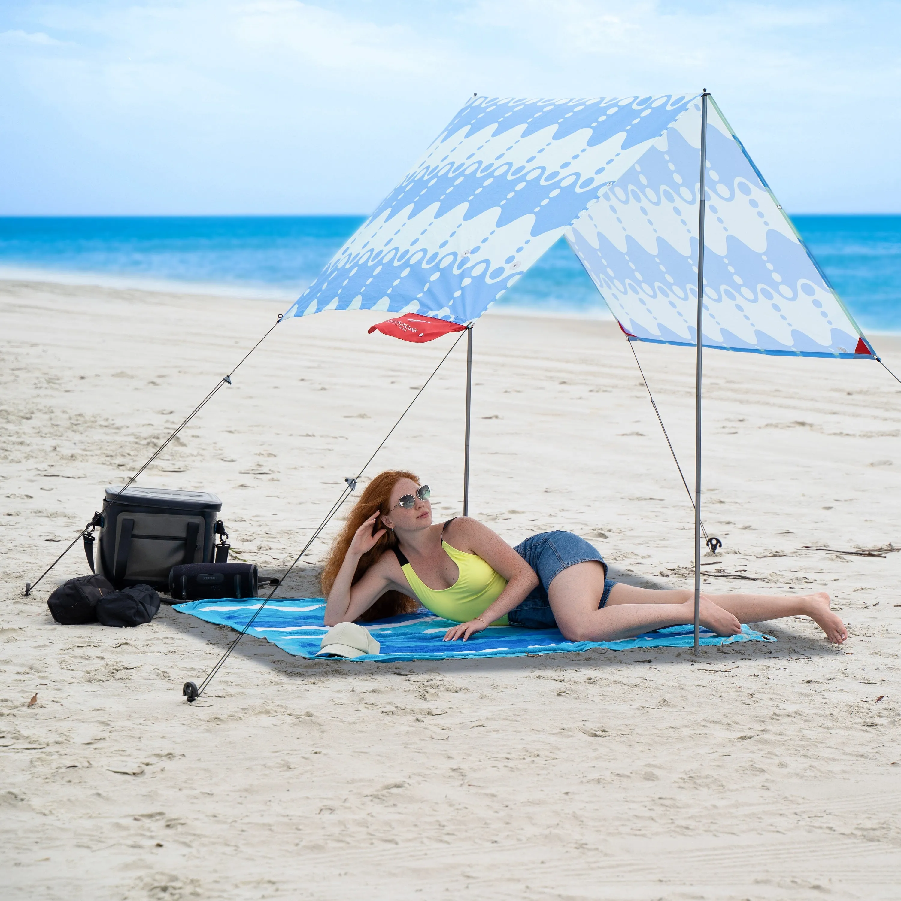 Red Suricata TeePee Beach Tent & Beach Canopy for 1-2 Persons,  UPF50 Sun Beach Shade, Cancun Style Sunshade