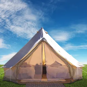 relaxed brand Canvas Bell Tent 13.12ft /4m Cotton Canvas Tent with Wall Stove Jacket Glamping Tent Waterproof Bell Tent for Family Camping Outdoor Hunting in 4 Seasons