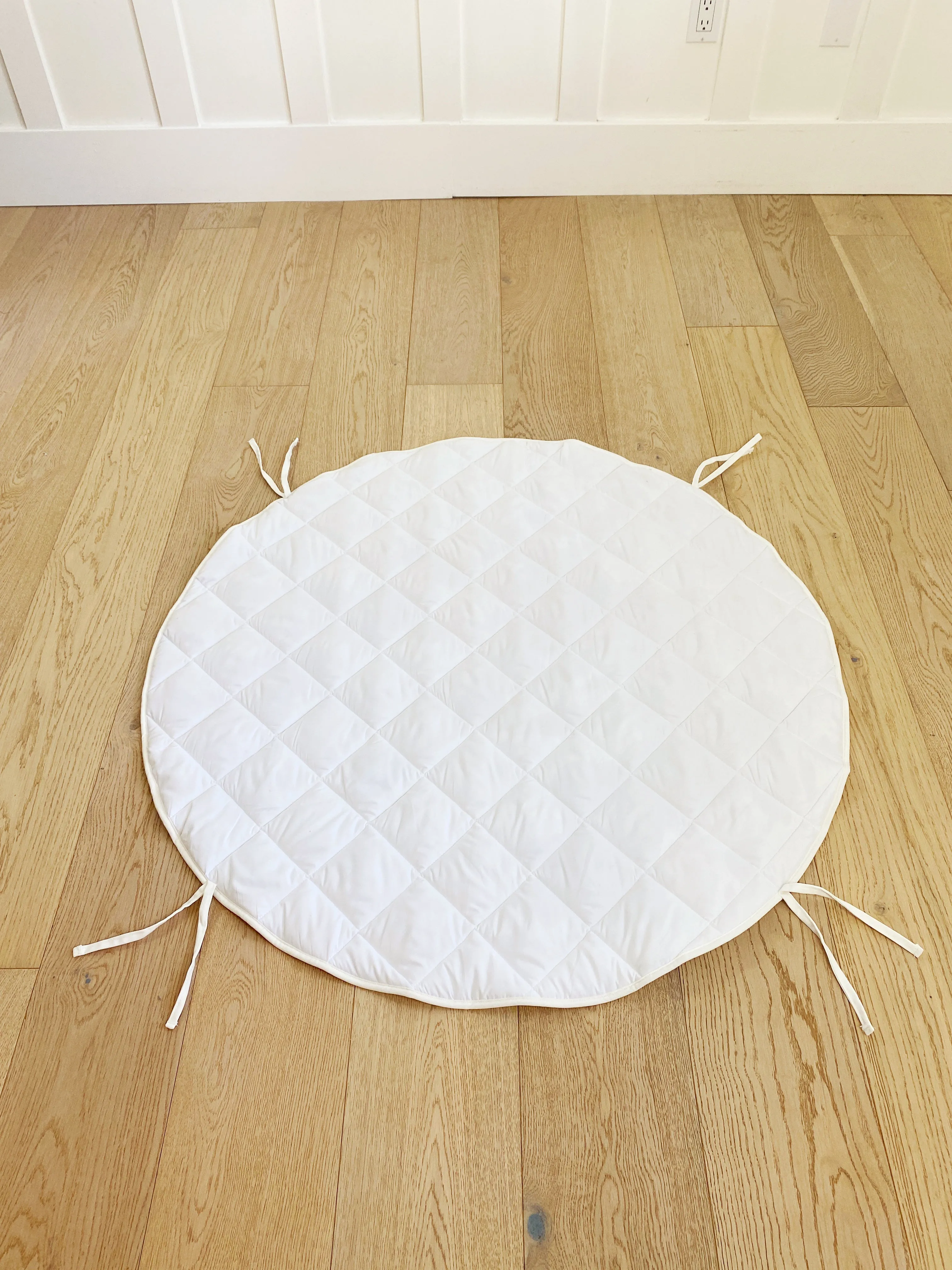 SPACESHIP Mat Base | Padded | Quilted White Canvas | Non-Slip Back | Ties to Poles